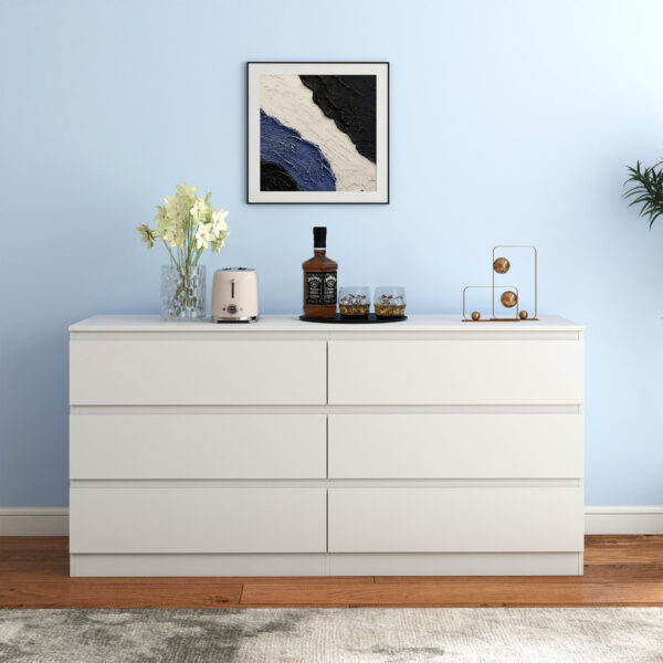 Six Door Chest Drawer RW-DRAWER-6-W-D-1/2 Colour: White