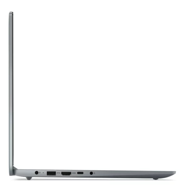 Lenovo IdeaPad Slim 3i i3-N305 laptop in Arctic Grey, 15.6-inch FHD display-side