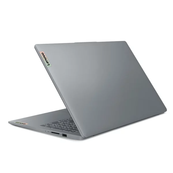 Lenovo IdeaPad Slim 3i i3-N305 laptop in Arctic Grey, 15.6-inch FHD display-angled-back