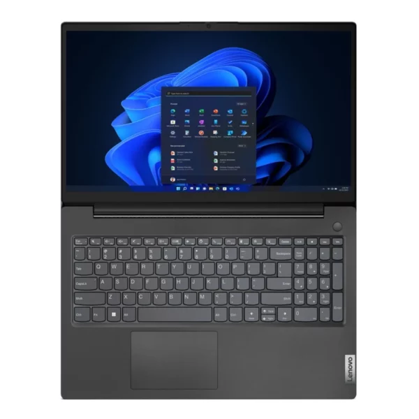 Lenovo V15 G4 laptop in black with 15.6-inch FHD display, AMD Ryzen 5 7520U, 8GB RAM, and 512GB SSD-4