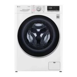 LG F4V5RGPOW washer dryer combo, front view white