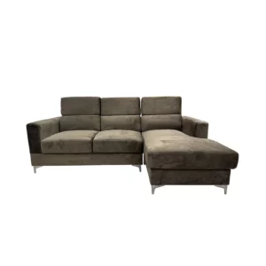 Koumo Right Sectional Sofa, Model:KM-192037, Color: Velvet Brown