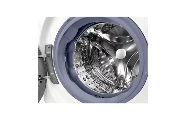 Closer Open view of LG F4V5VGP0W washer dryer combo control panel, white