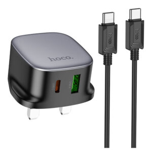 Hoco CS32B Rich PD20W + QC3 Fast Charger Set with Type C to Type C Cable UK Plug