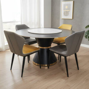 Round Dining Table Color: Black No:156
